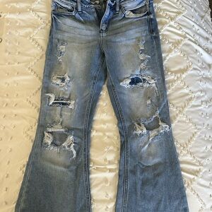 Distressed Blue Women's Kancan flare Jeans